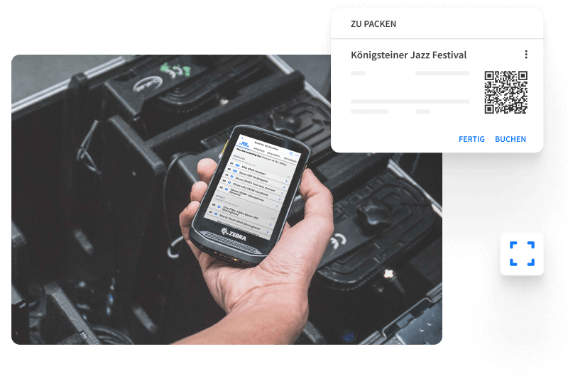 Verfolge Material mithilfe von QR- und/oder Barcodes