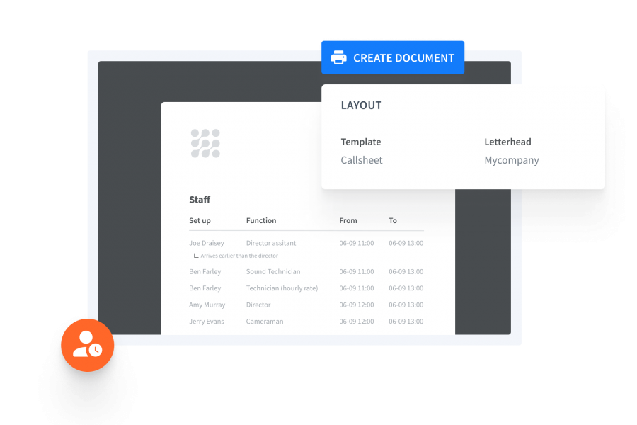 Create digital callsheets