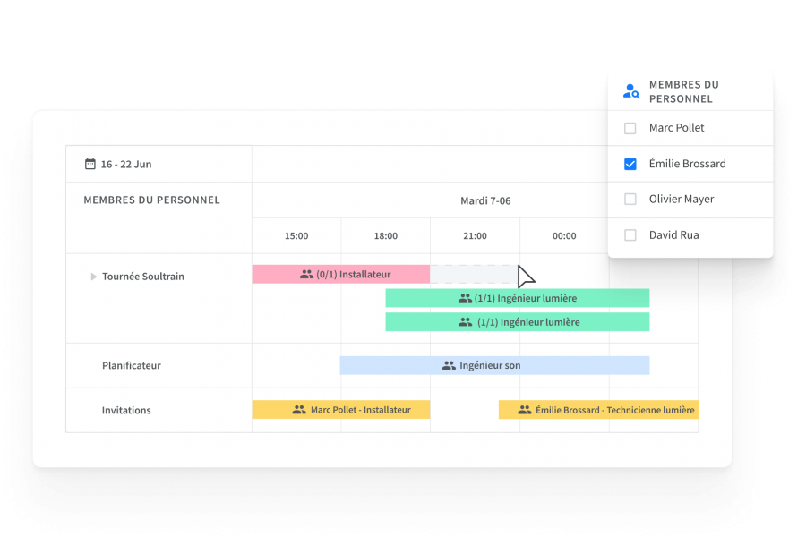 Établir les horaires et communiquer avec votre équipe