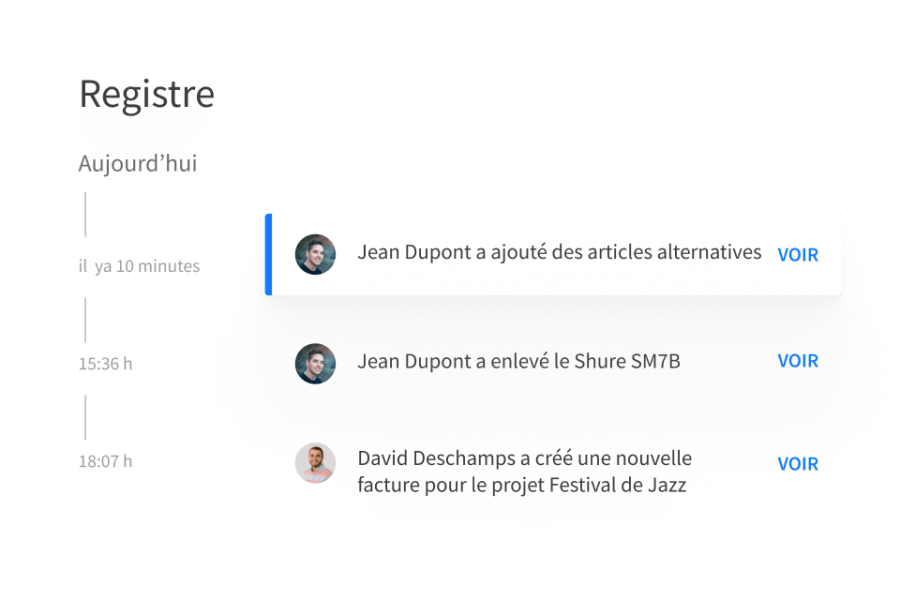 Être informé des changements et de leurs auteurs