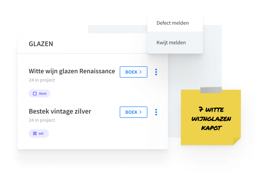 Hou beschadigde en verloren items bij