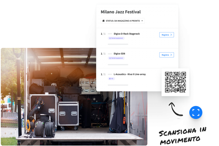 IM-Track equipment with QR codes and:or barcodes-IT