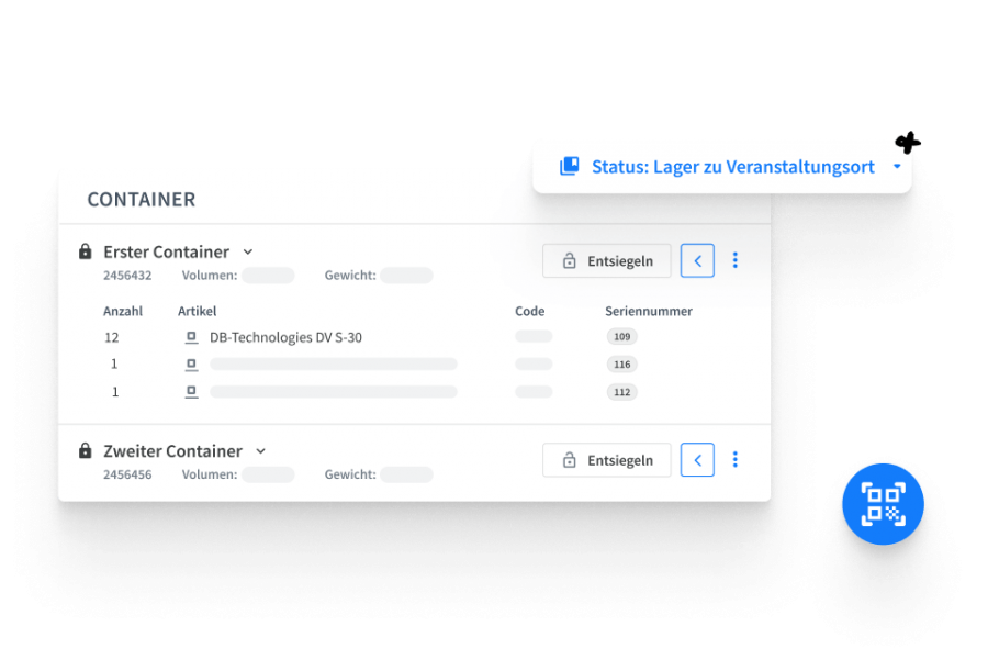 material in containern nur einmal scannen