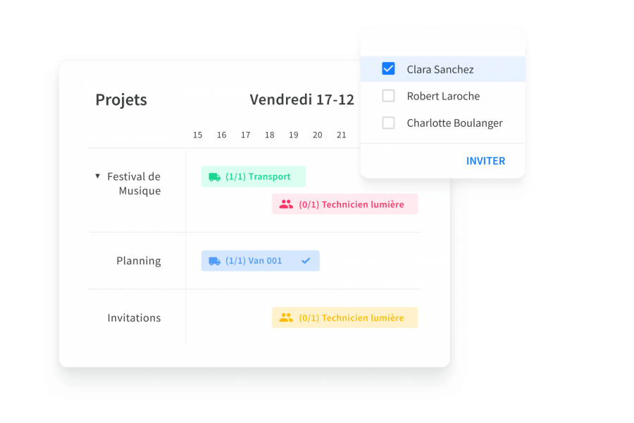 planificateur d'équipes