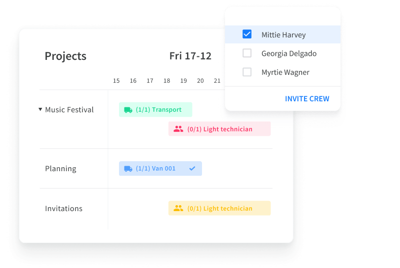 Schedule and communicate with crew