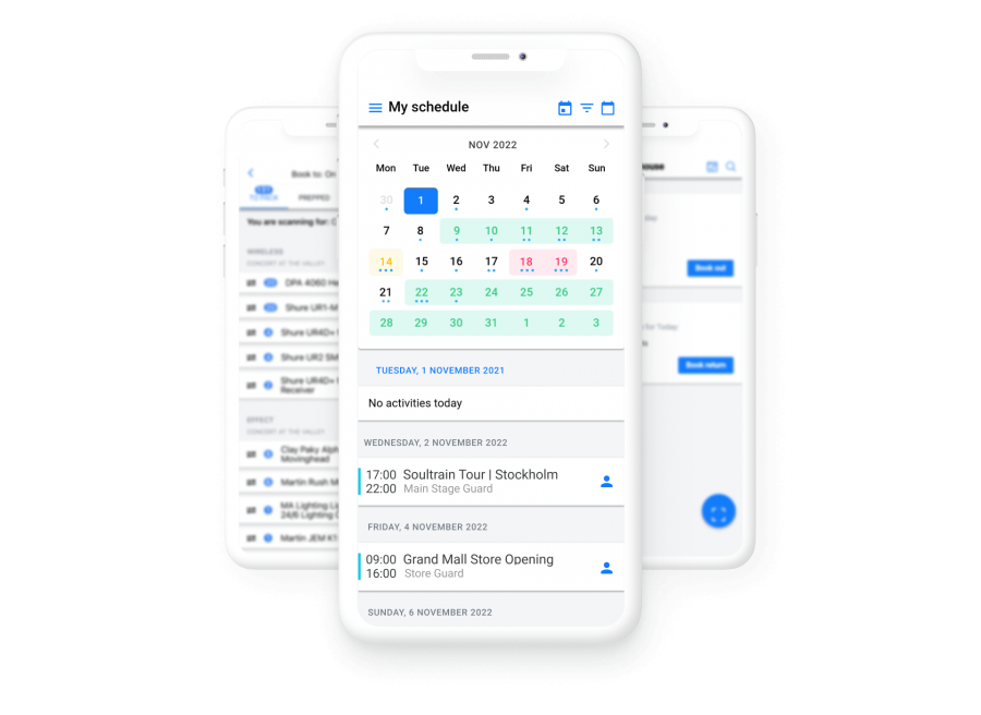 schedules and tasks - mobile app