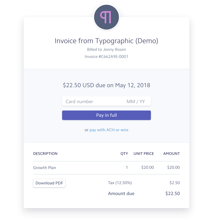 Stripe Screenshot