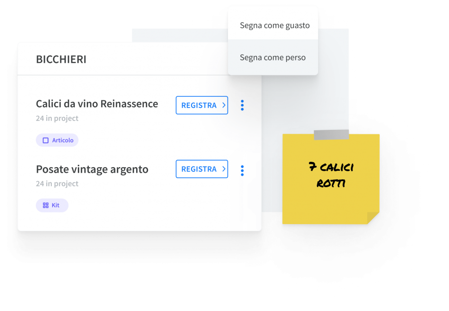 Tieni traccia del materiale perso o danneggiato