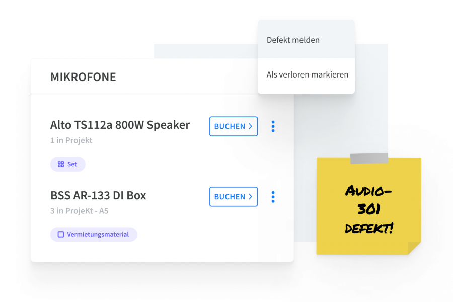 Track repairs and lost items-DE