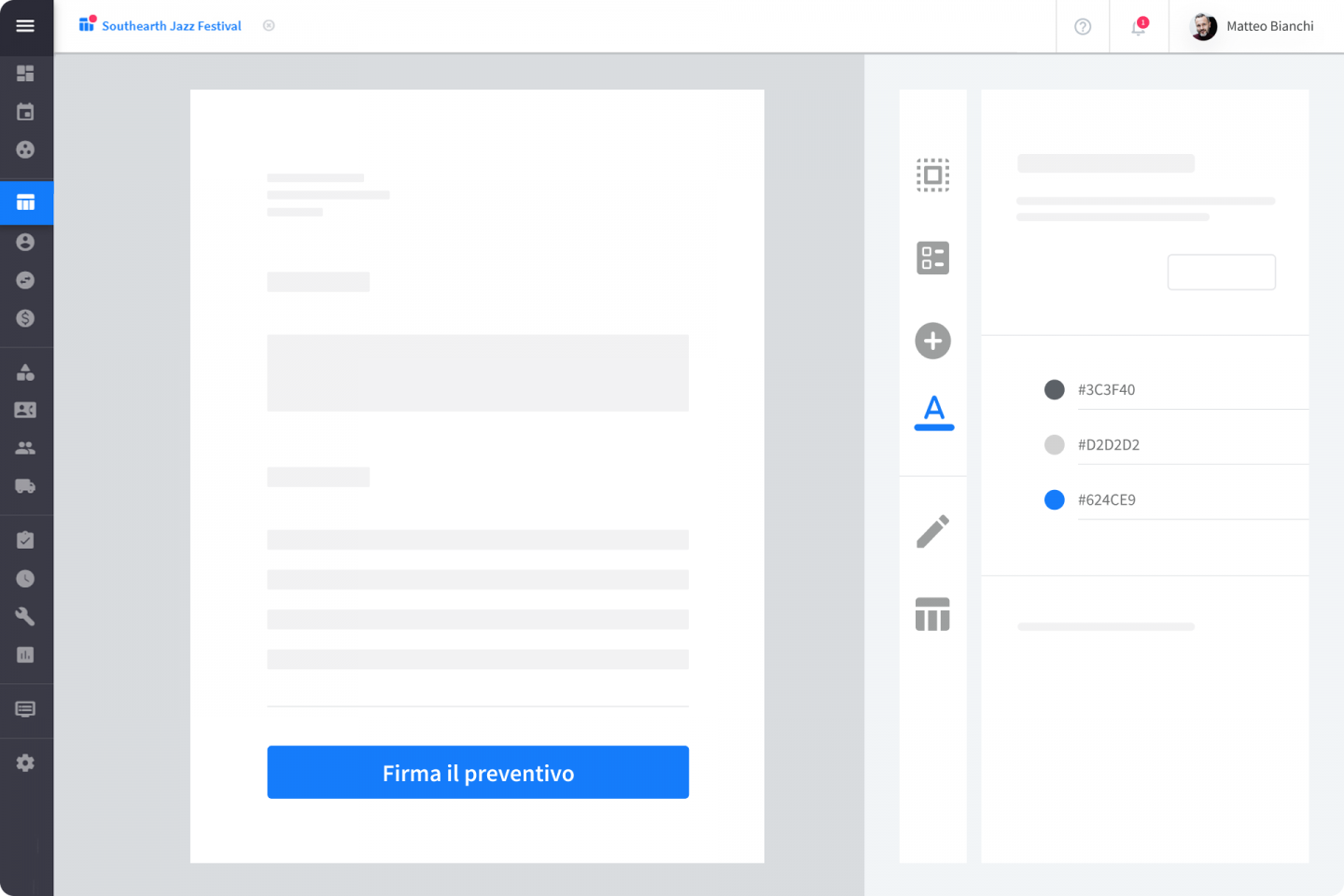 Riproduzione di preventivo fatto in progetto con Rentman